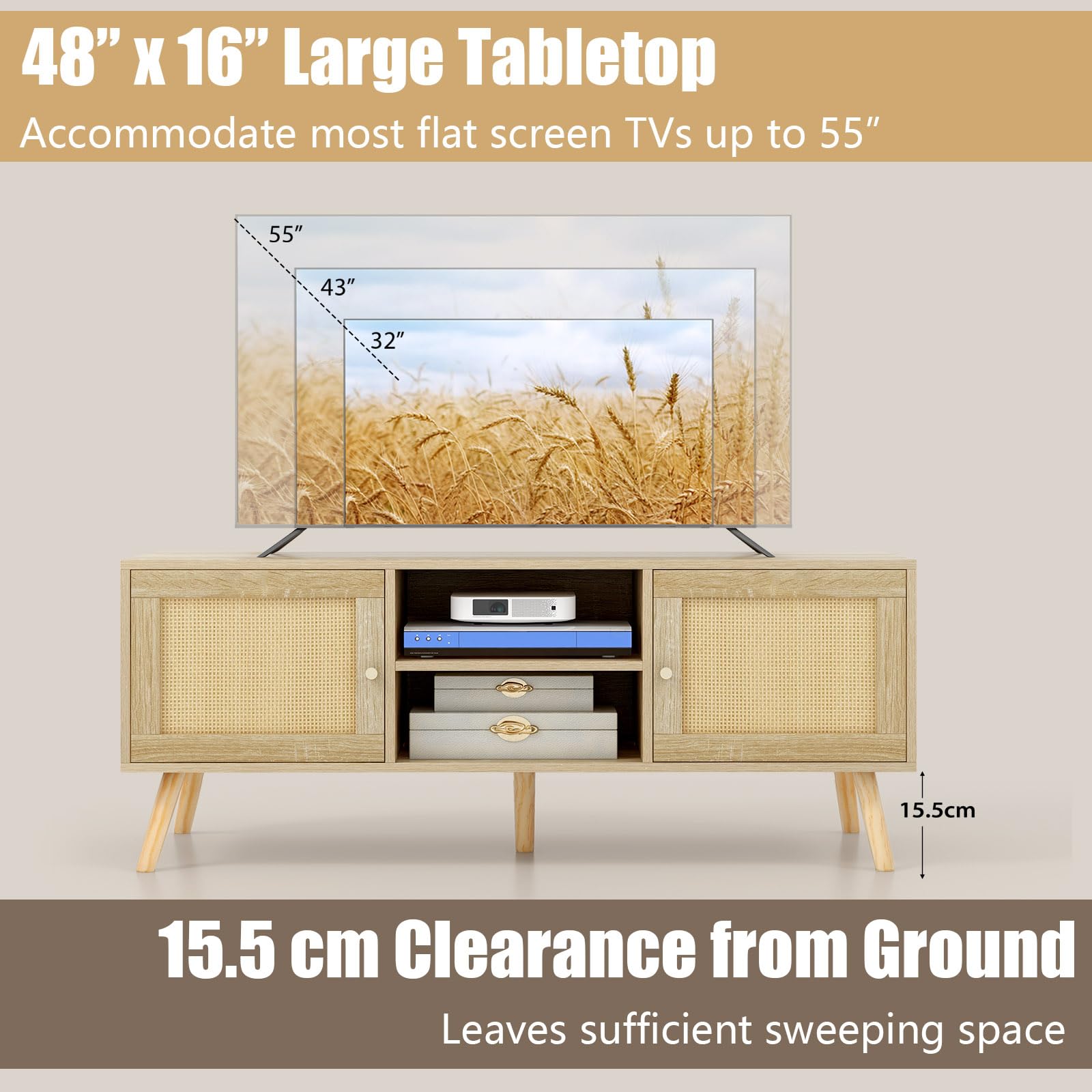 komfotteu-tv-bank-holz-120-cm-f-r-55-zoll-mit-rattan-schr-nken-natur image 3
