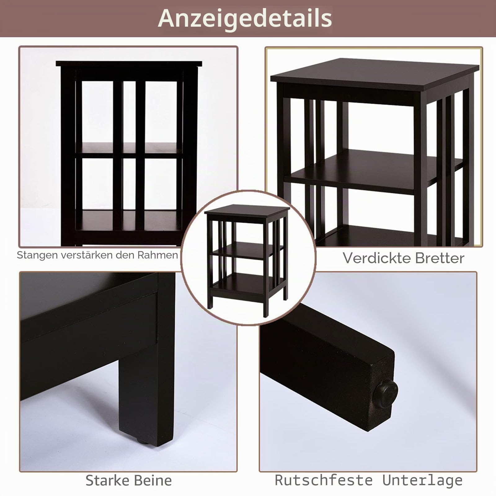 komfotteu-nachttisch-3-ebenen-braun-2er-set-40x40x61-cm image 5