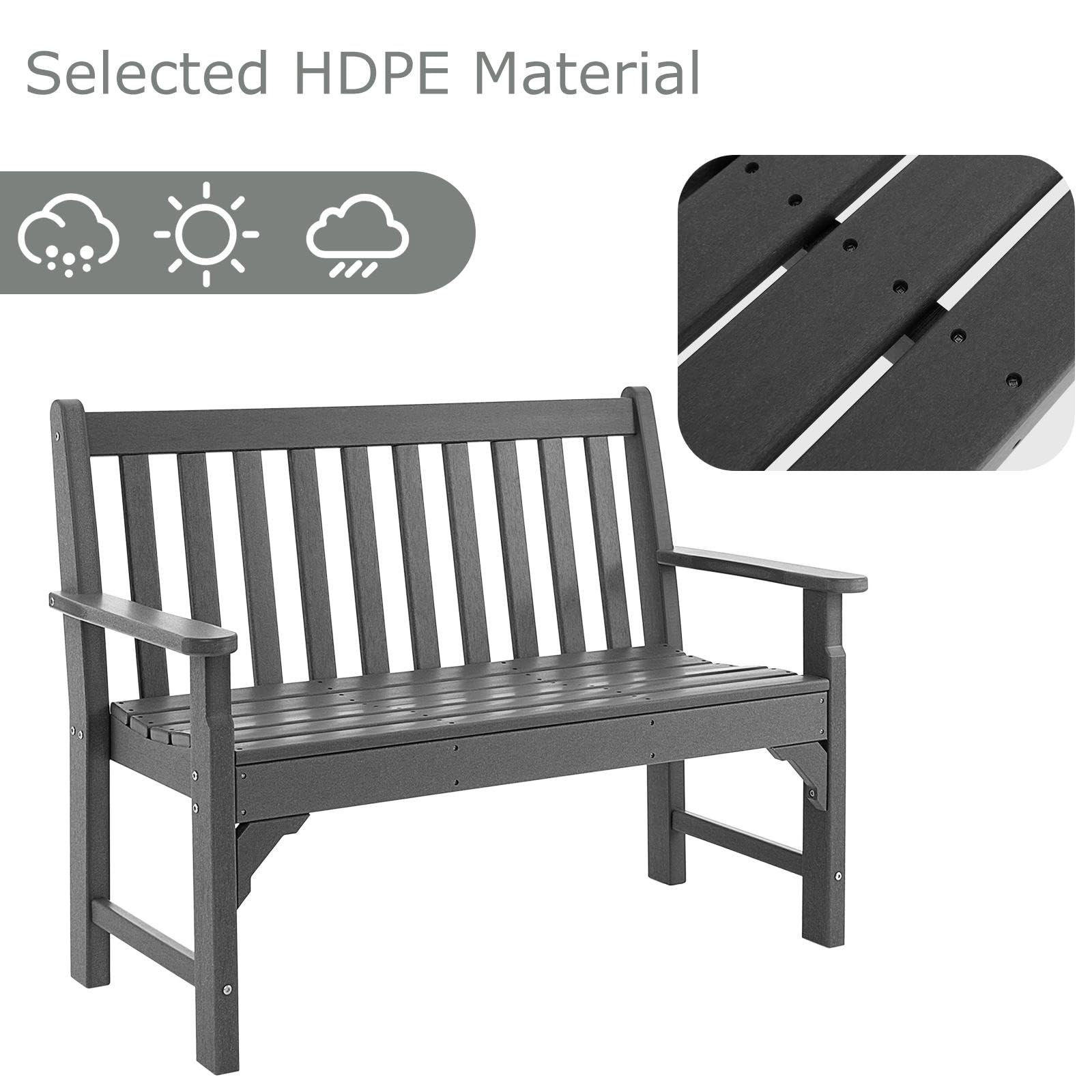 komfotteu-gartenbank-hdpe-2-sitzer-grau-wetterfeste-parkbank-126-x-60-x-90-cm-bi image 4