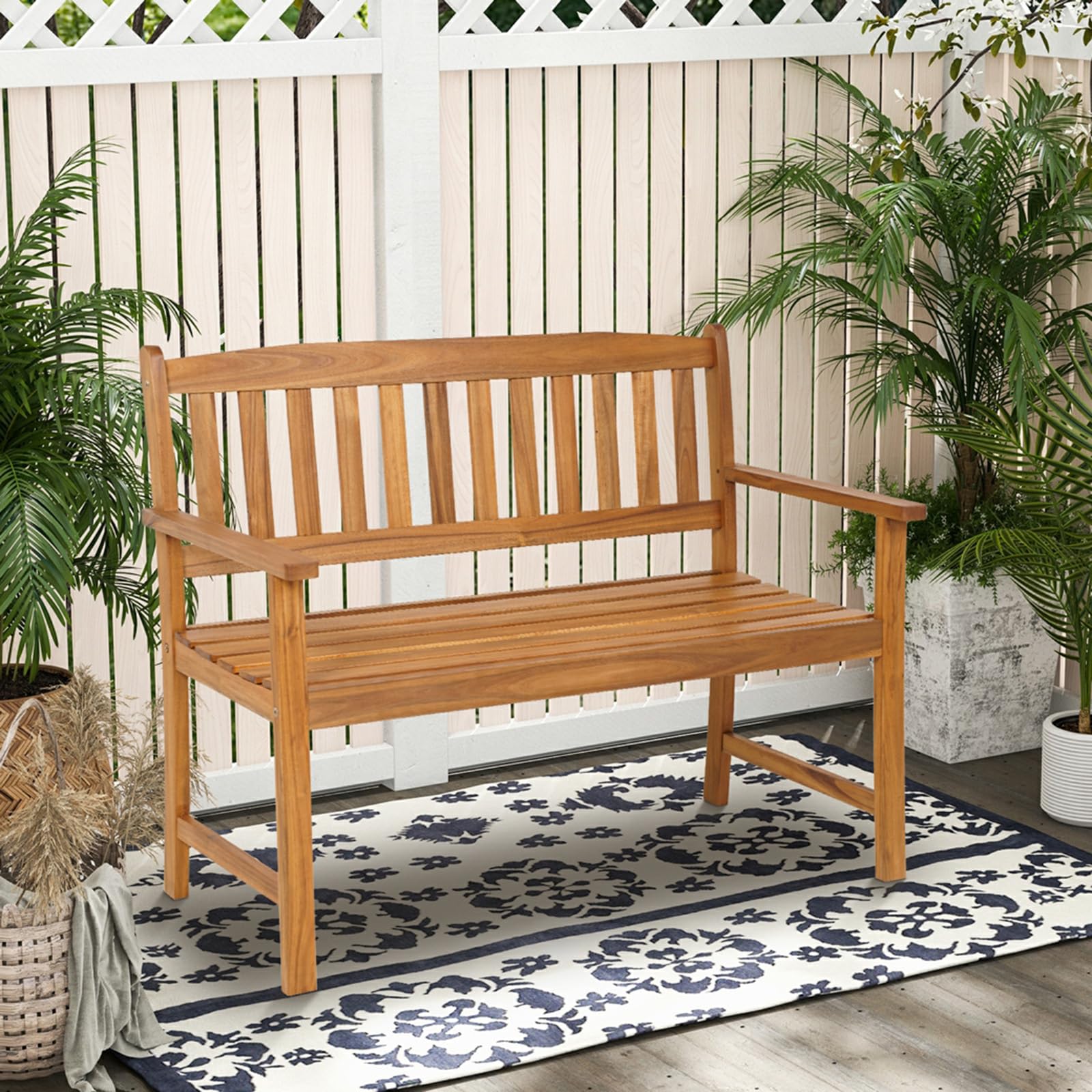 komfotteu-gartenbank-2-sitzer-akazienholz-110x56-5x86cm-bis-360kg image 6