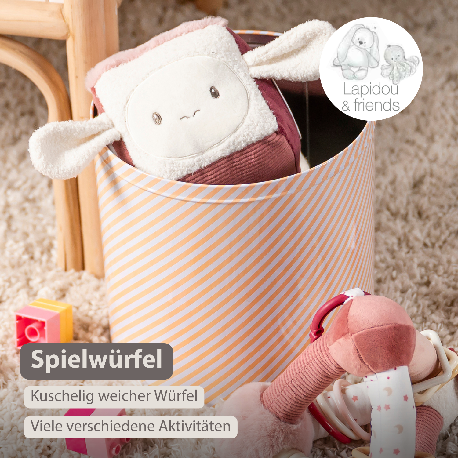 nattou-lapidou-weicher-aktivit-tsw-rfel-18-cm-puderrosa image 2