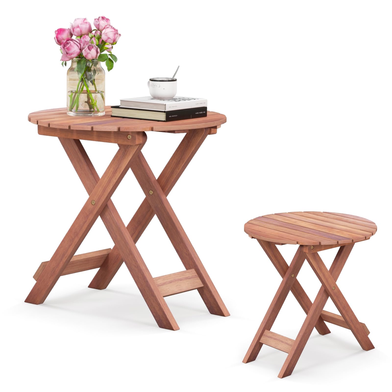 komfotteu-faltbarer-beistelltisch-aus-akazienholz-rund-46-x-45-cm image 1