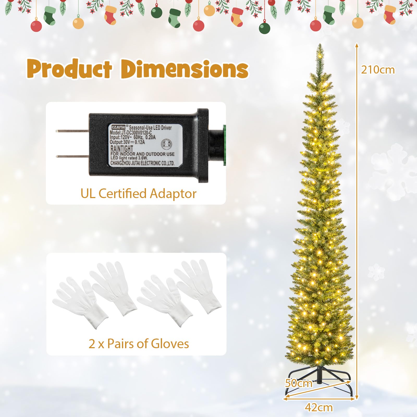 komfotteu-k-nstlicher-weihnachtsbaum-mit-lichtern-210-cm-499-spitzen image 6