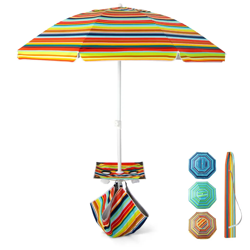 komfotteu-sonnenschirm-strand-200-cm-gartenschirm-uv50-h-henverstellbar image 1