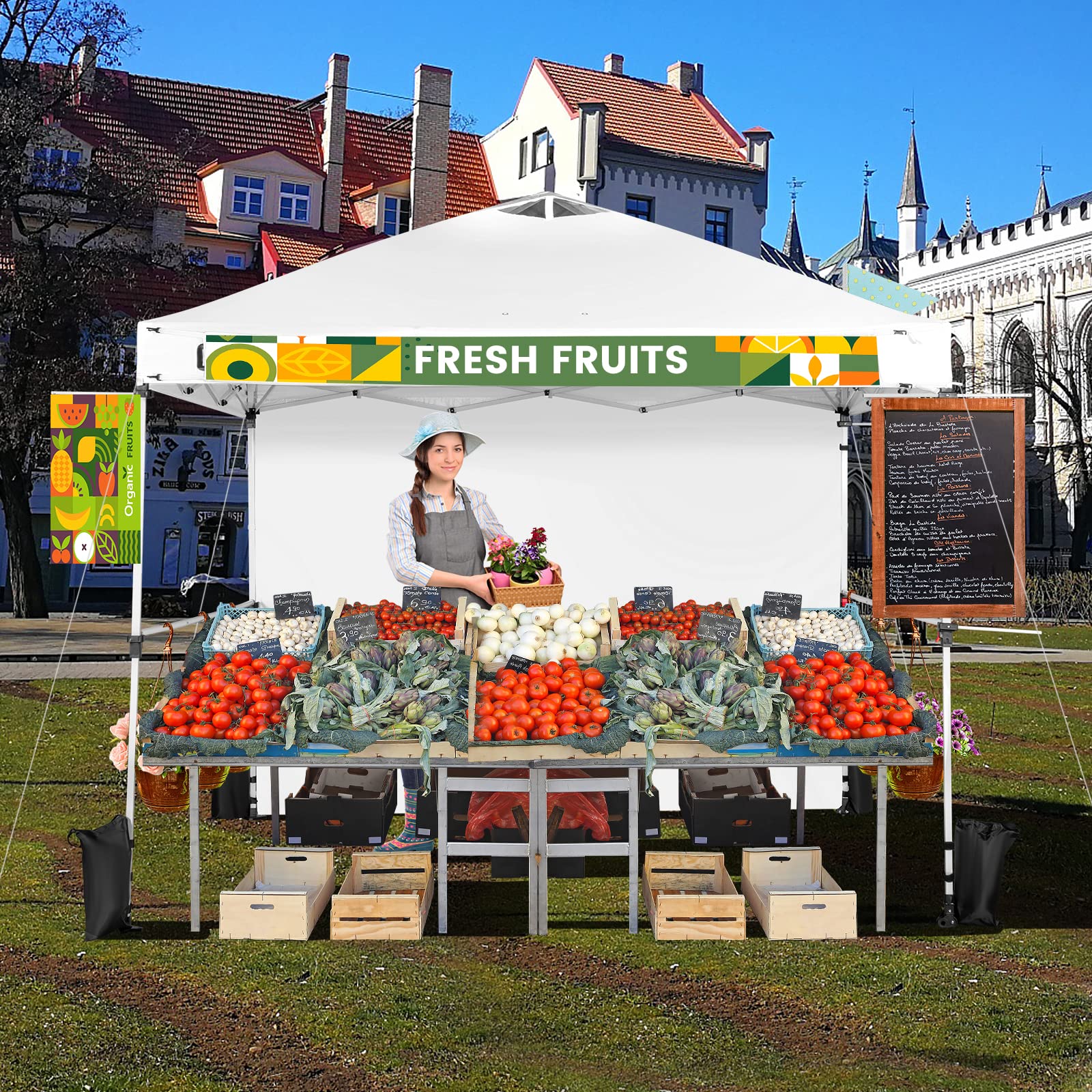 komfotteu-faltpavillon-3x3-m-h-henverstellbar-wei-mit-seitenw-nden image 3