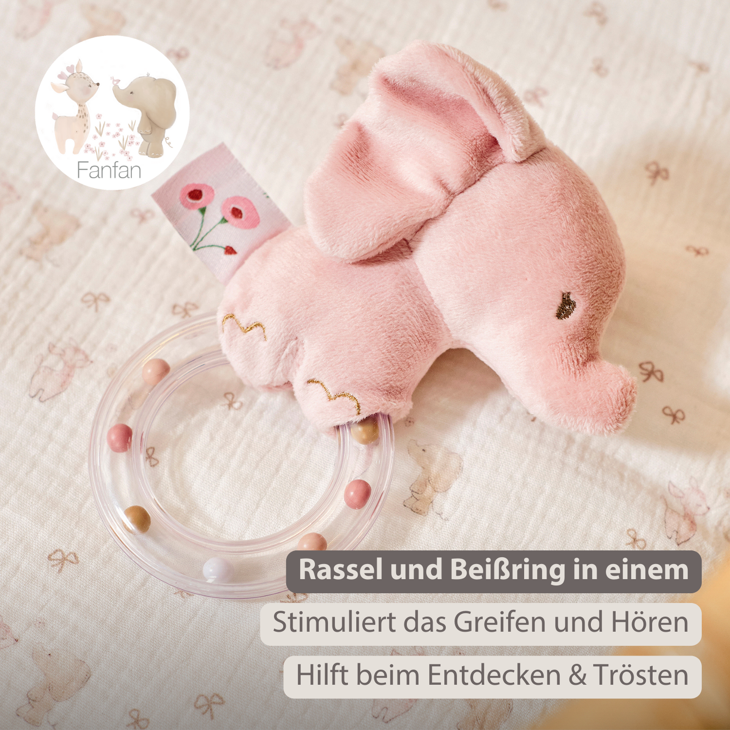 nattou-fanfan-baby-rassel-elefant-15-cm-mit-bei-ring image 2
