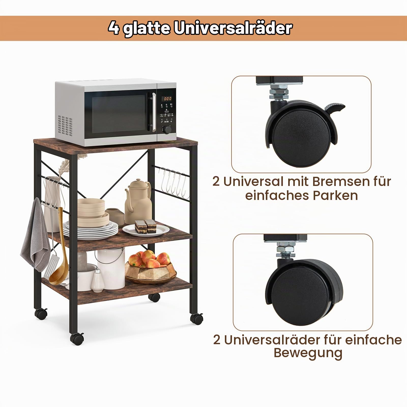 komfotteu-k-chenwagen-auf-rollen-3-ebenen-mikrowellenregal-industrie-holz-metall image 5