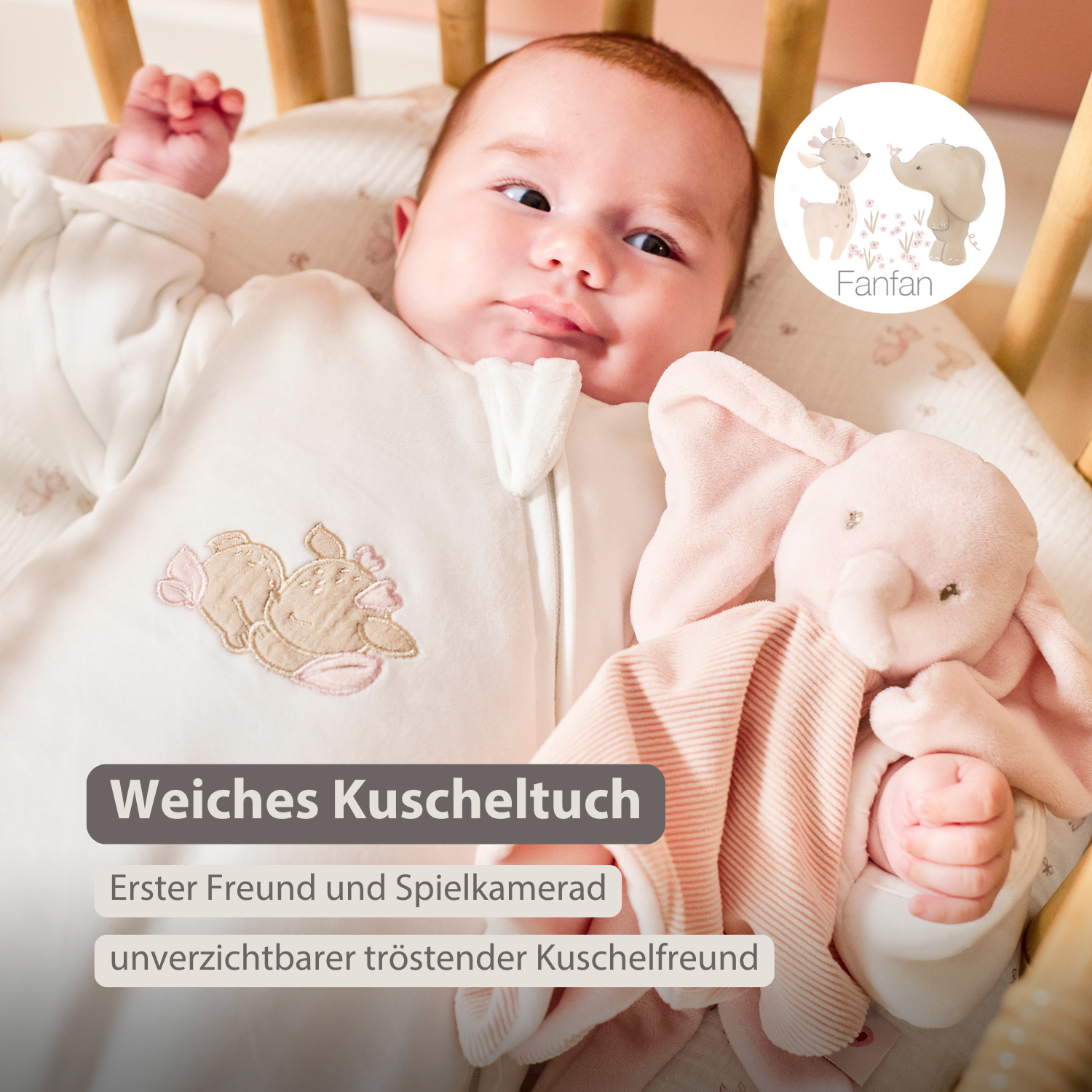 nattou-fanfan-baby-kuscheldecke-doudou-elefant-27x27-cm-rosa image 2