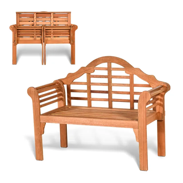 komfotteu-2-sitzer-gartenbank-klappbar-eukalyptus-123-cm-bis-360-kg image 1