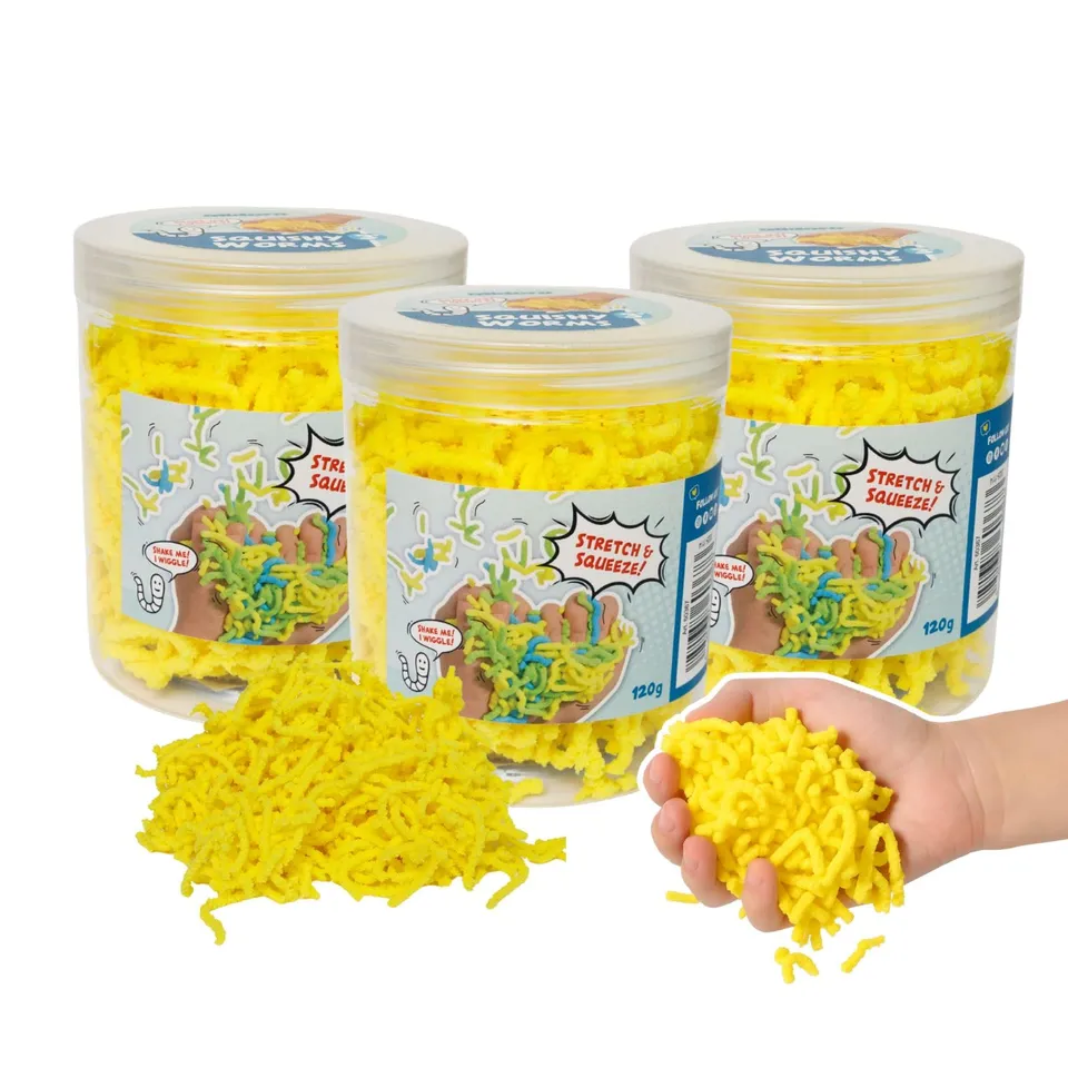 alldoro-squishy-worms-3er-set-motorikspielzeug-gelb image 1