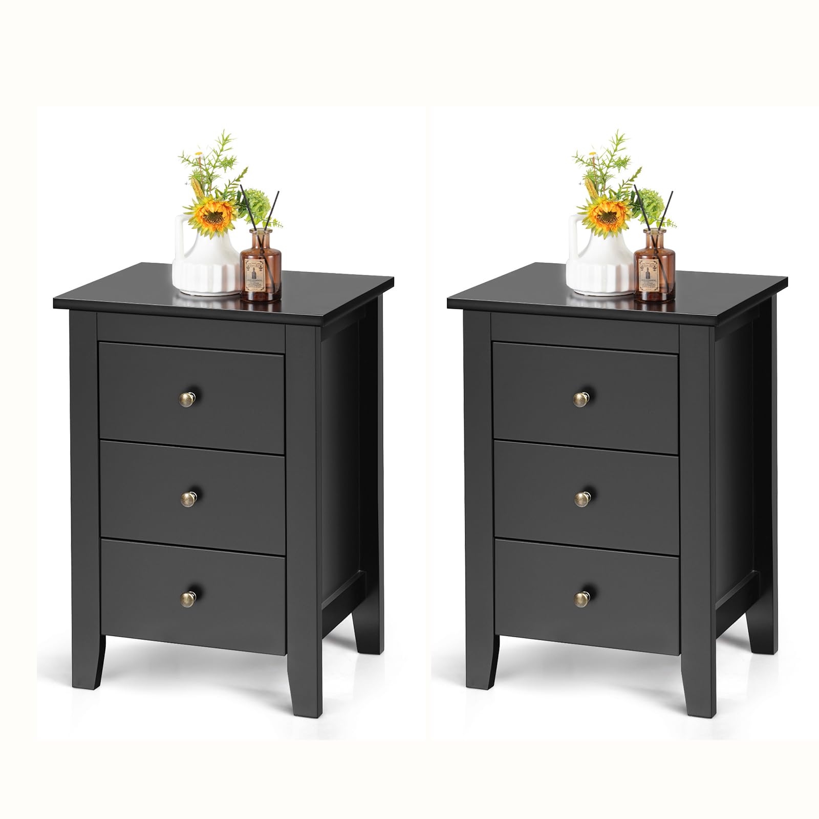 komfotteu-nachttisch-2er-set-3-schubladen-schwarz-46-x-37-x-65-cm image 1
