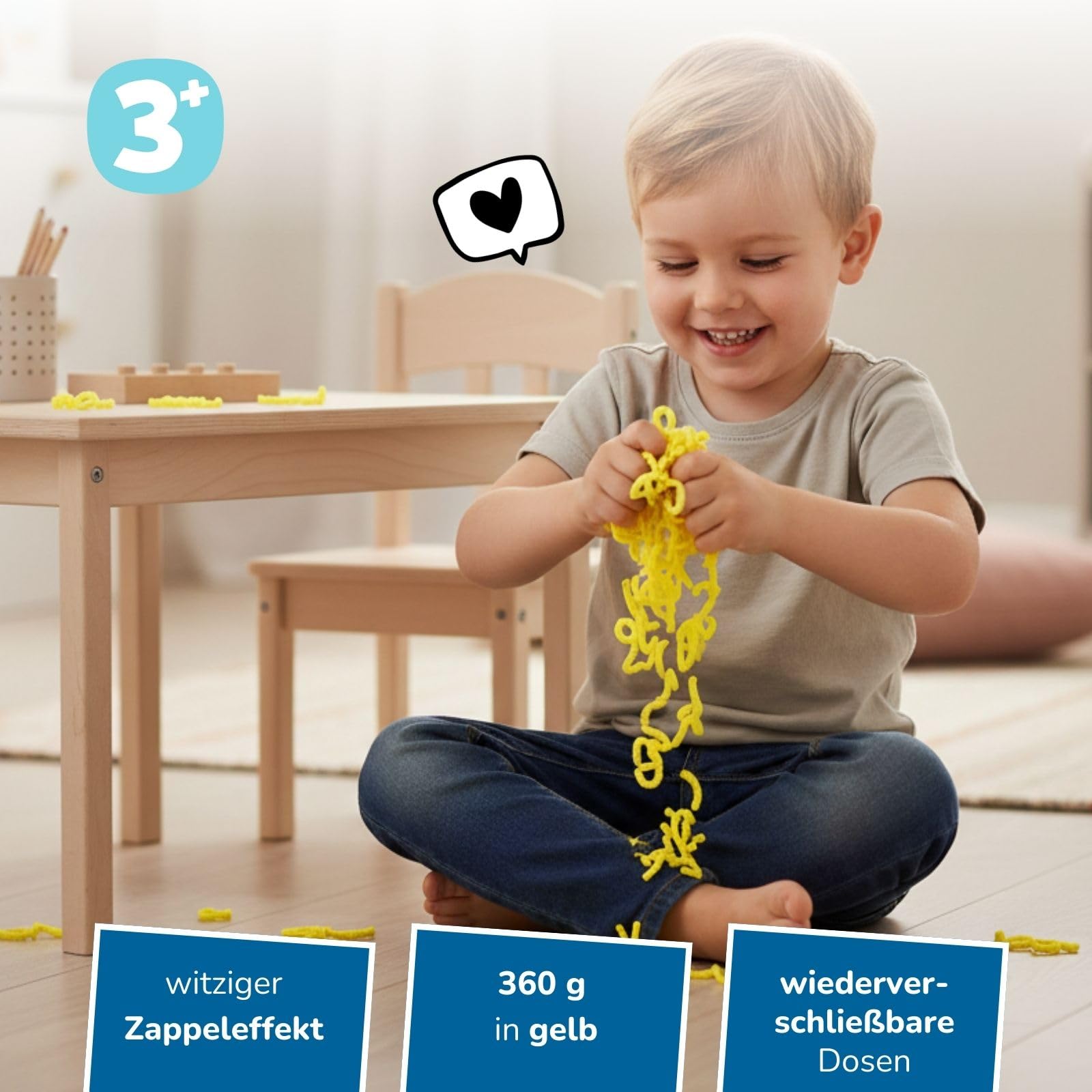 alldoro-squishy-worms-12er-set-motorikspielzeug-gelb image 2