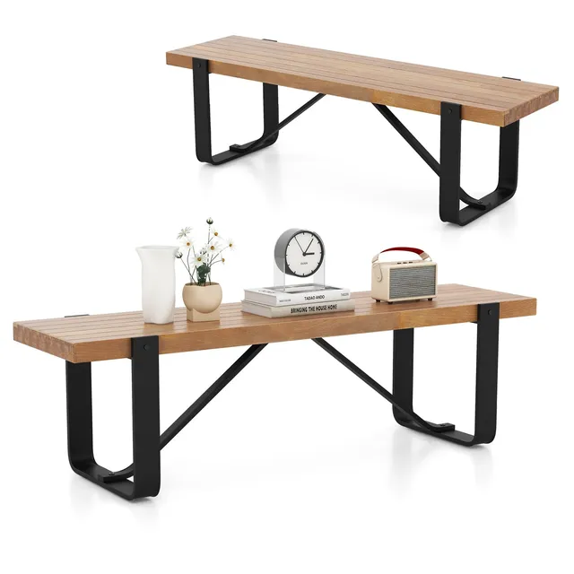 komfotteu-esszimmerbank-152-5x43-cm-sitzbank-holz-mit-u-metallbeinen-bis-300-kg image 1