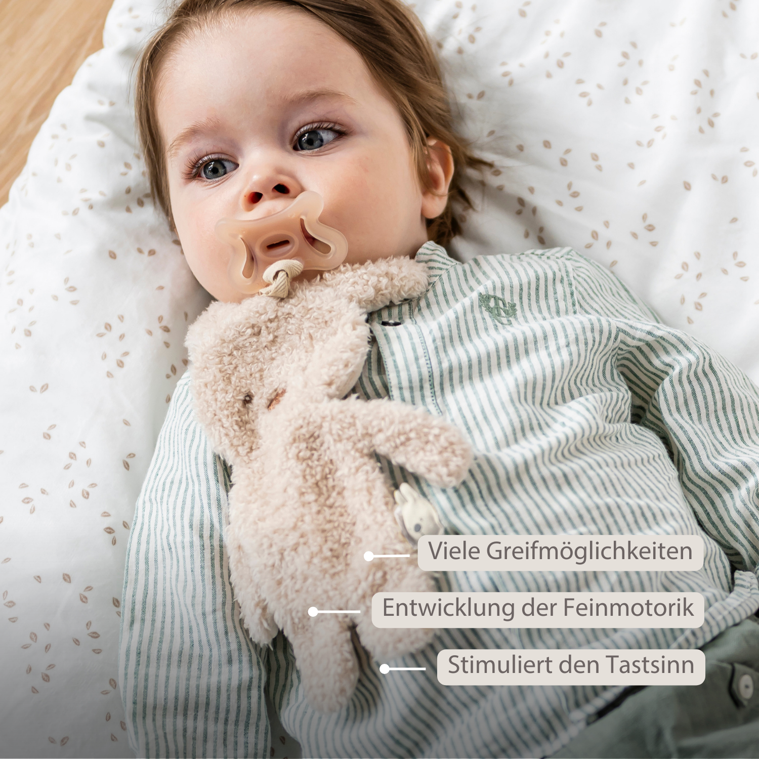 nattou-teddy-schnullertuch-kaninchen-26-cm-beige-mit-schnullerhalter image 3