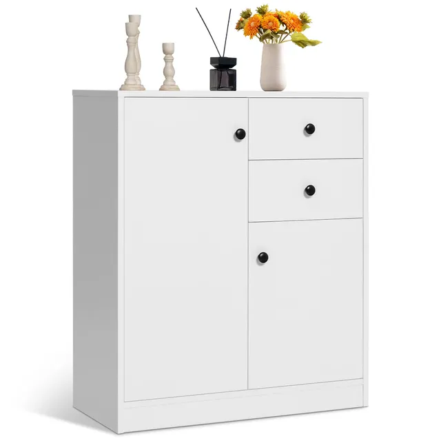 komfotteu-kommode-wei-sideboard-72x34x85-5-cm-mit-schubladen image 1