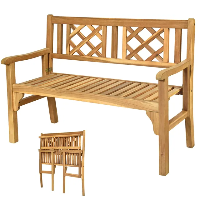 komfotteu-klappbank-2-sitzer-akazienholz-natur-120-cm image 1