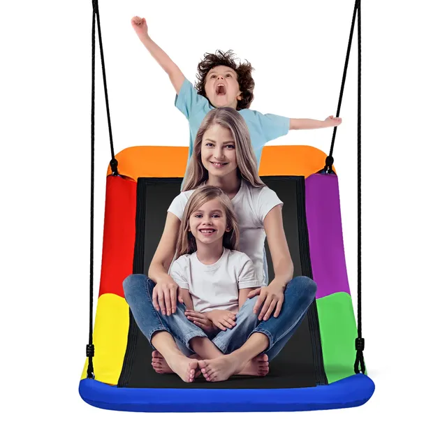 komfotteu-nestschaukel-mit-verstellbaren-seilen-outdoor-schaukel-bis-150-kg image 1