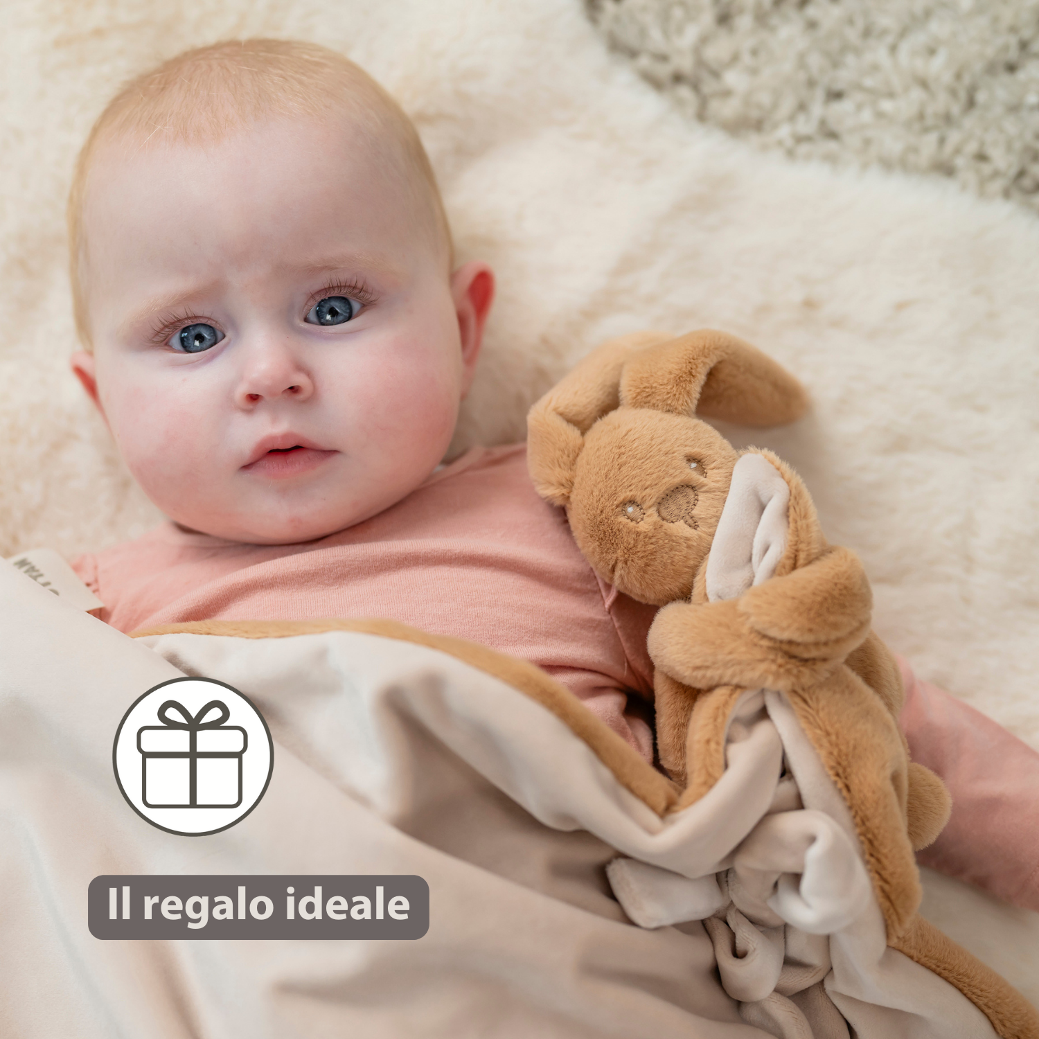 nattou-lapidou-babydecke-mit-kuscheltier-hase-50-x-50-cm-warmes-beige image 7