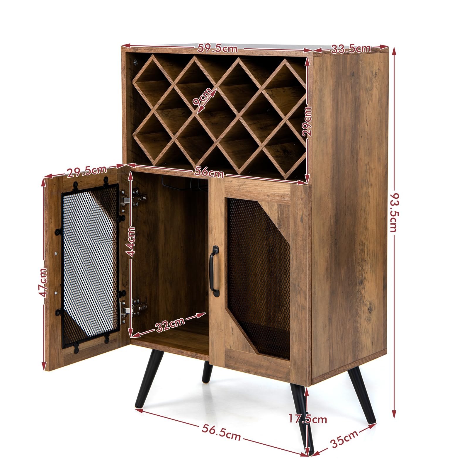 komfotteu-weinschrank-buffetschrank-mit-flaschenregal-f-r-11-flaschen image 3