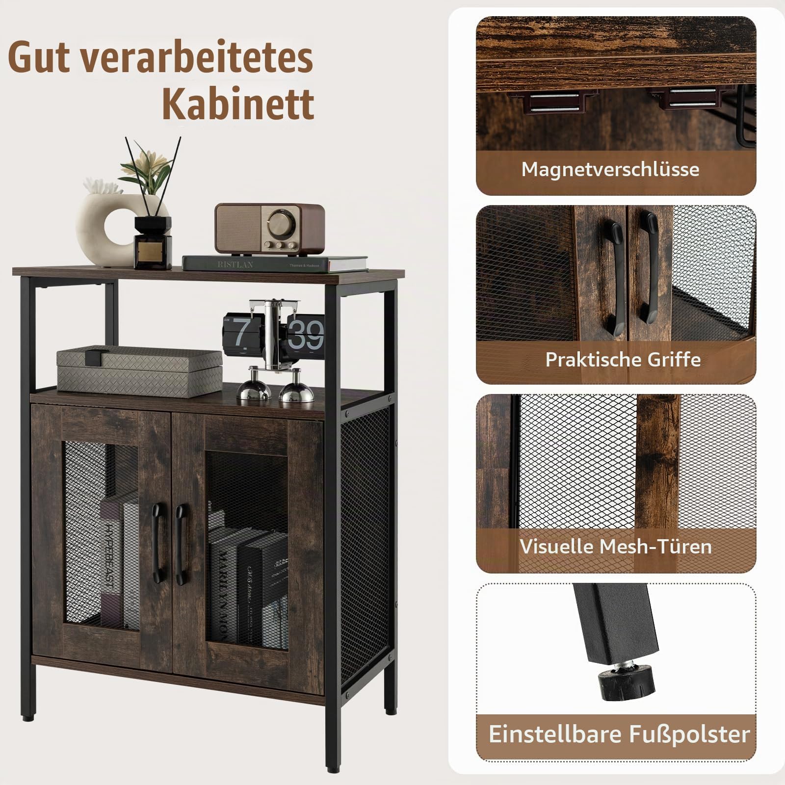 komfotteu-weinschrank-sideboard-vintage-60x34x79-cm-mit-weinregal-und-glashalter image 5
