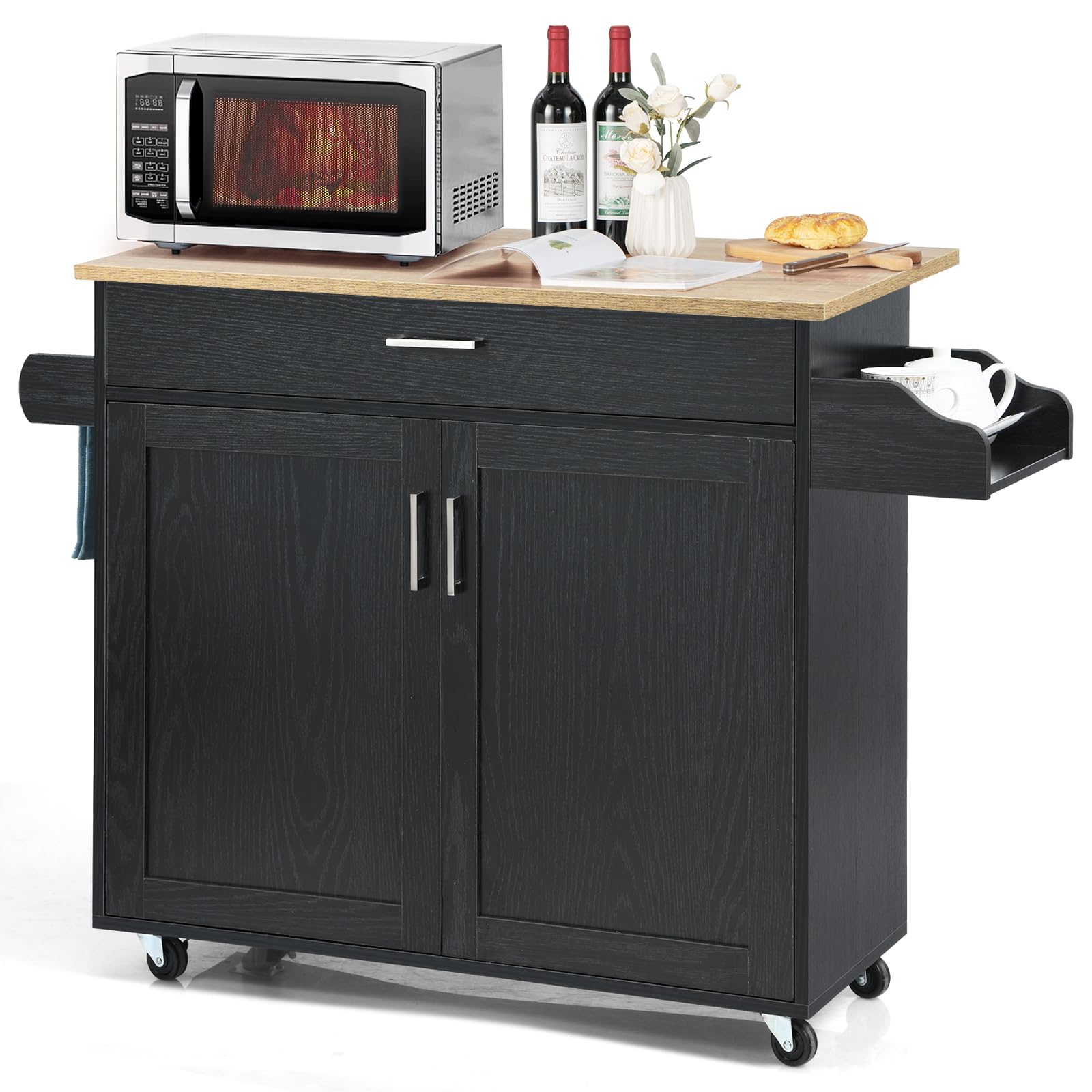 komfotteu-k-chenwagen-k-cheninsel-116-x-40-x-85-cm-mit-rollen-schwarz image 1