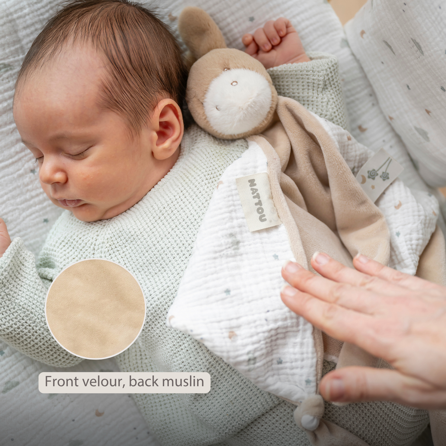 nattou-loulou-maxi-kuscheltuch-esel-60x40-cm-karamell image 5