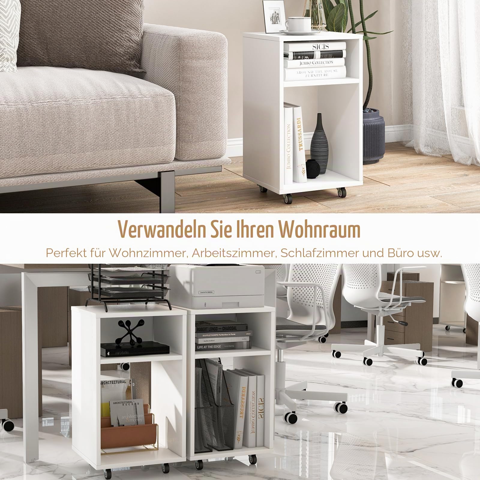 komfotteu-rollcontainer-druckertisch-wei-33x30x58-cm-mit-rollen image 5