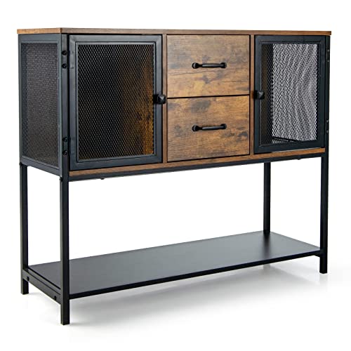 komfotteu-k-chenschrank-sideboard-industrie-100x35x85-cm-mit-gittert-ren image 8