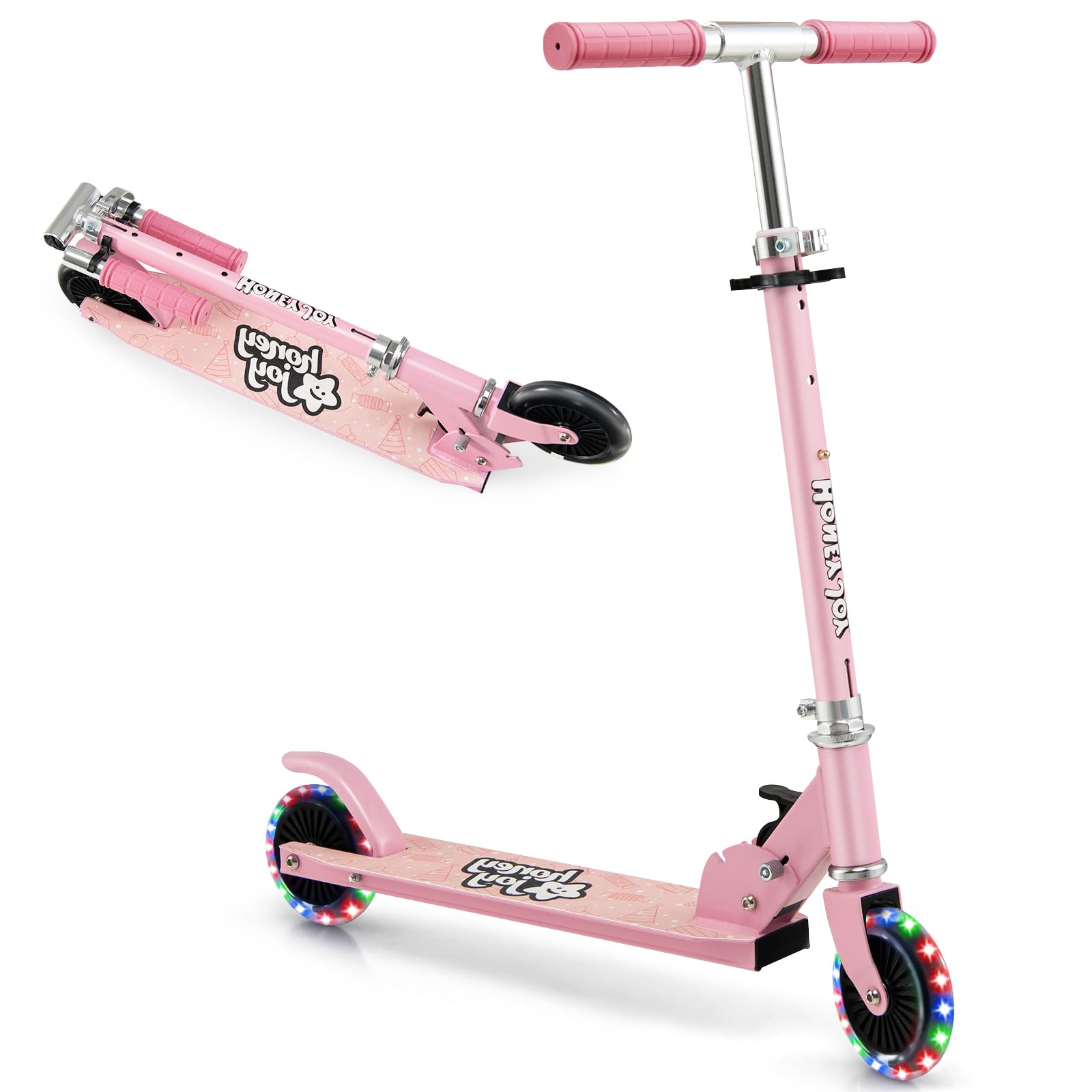 komfotteu-kinder-scooter-mit-led-r-dern-faltbar-aluminium image 1