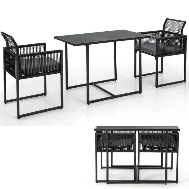 komfotteu-bartisch-set-3-teilig-rattan-schwarz-mit-klappst-hlen-und-kissen image 1