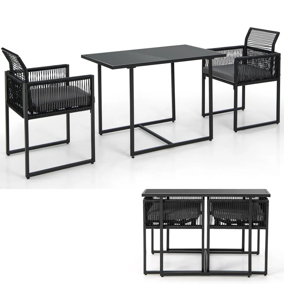 komfotteu-bartisch-set-3-teilig-rattan-schwarz-mit-klappst-hlen-und-kissen image 1