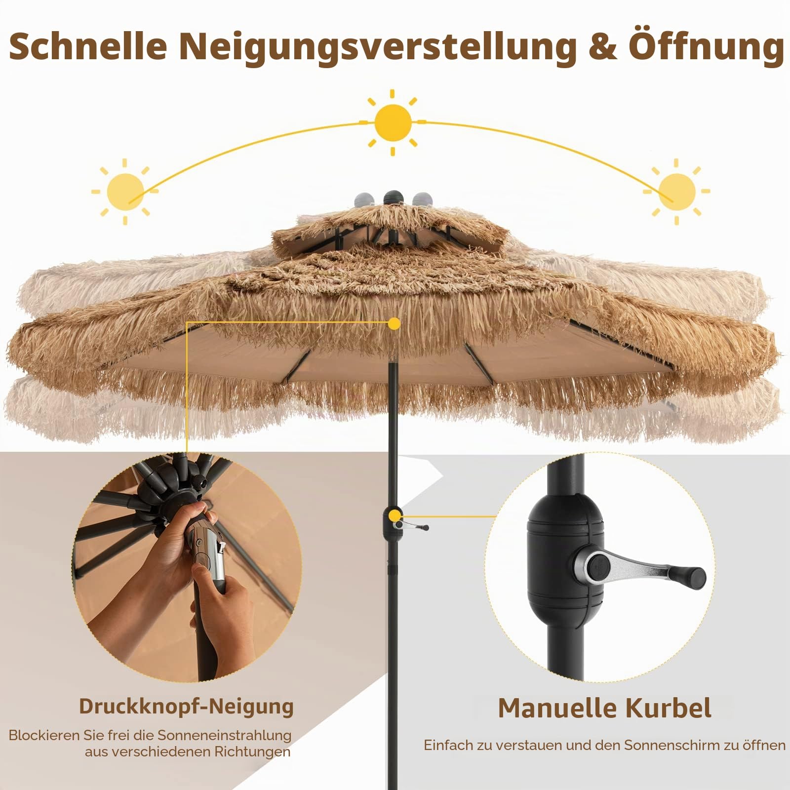 komfotteu-hawaii-sonnenschirm-2-7-m-strohschirm-bast-knickbar-mit-doppeldach image 4