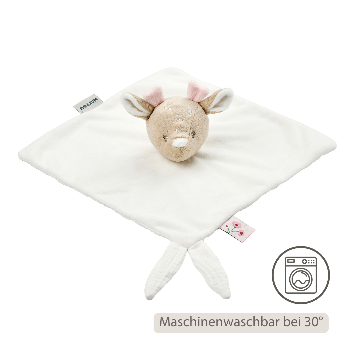 nattou-fanfan-kuscheldecke-doudou-hirsch-27-x-27-cm-off-white image 4