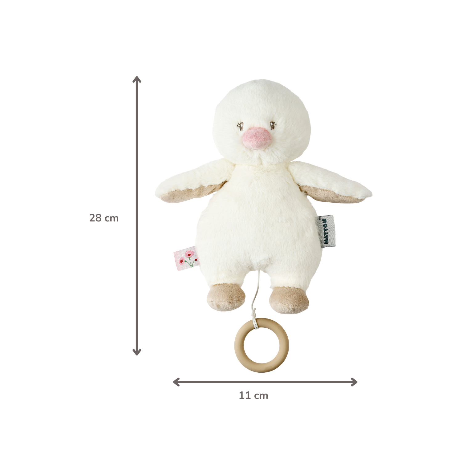 nattou-fanfan-musik-kuscheltier-ente-30-cm-offwhite image 6