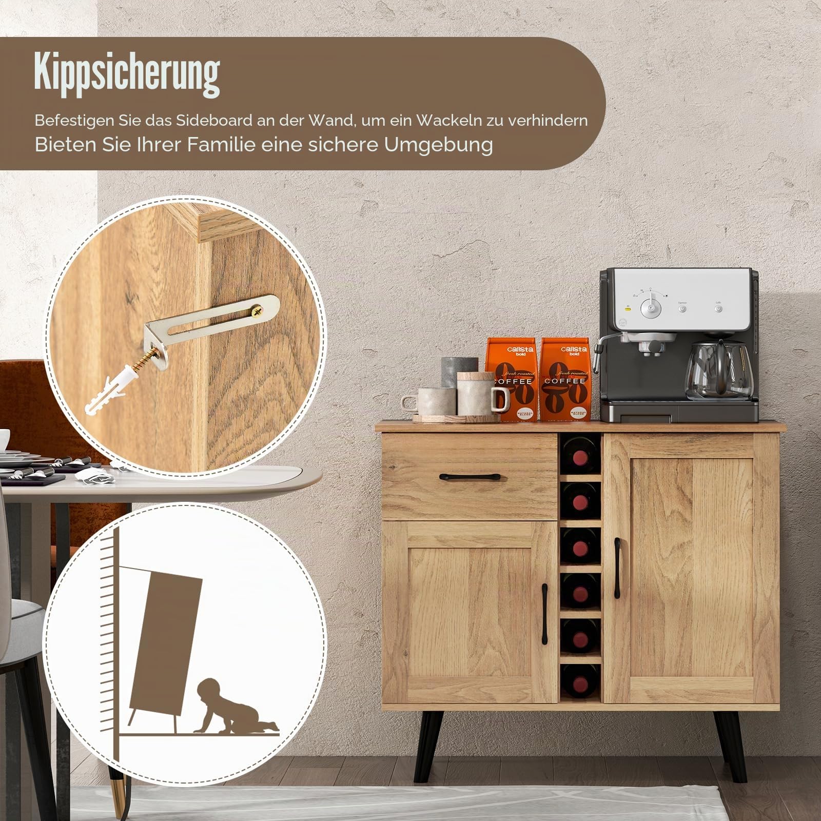 komfotteu-weinschrank-sideboard-90x40x79cm-f-r-6-flaschen-natur image 5