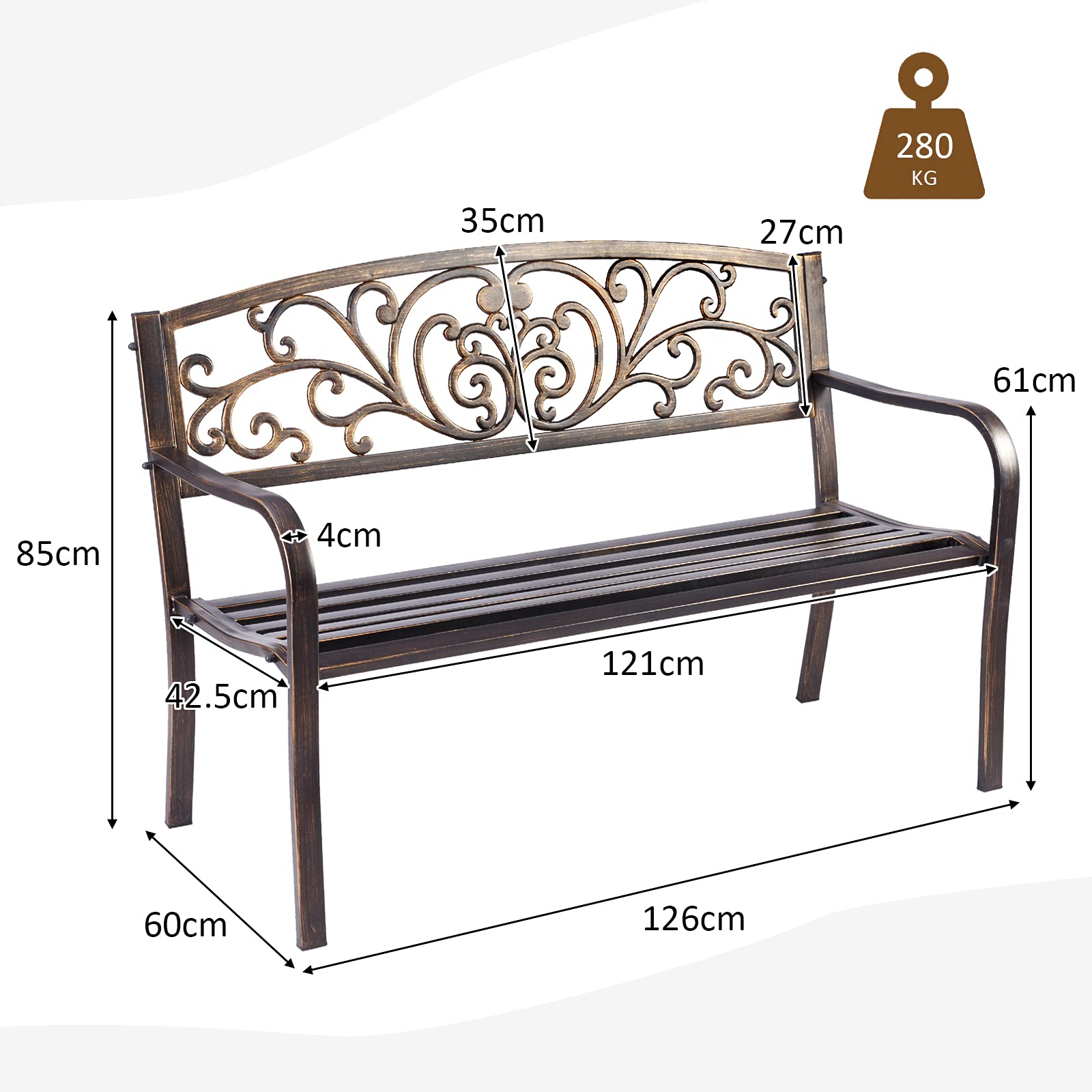 komfotteu-gartenbank-metall-antik-bronze-127x60x85-cm-bis-280-kg image 3