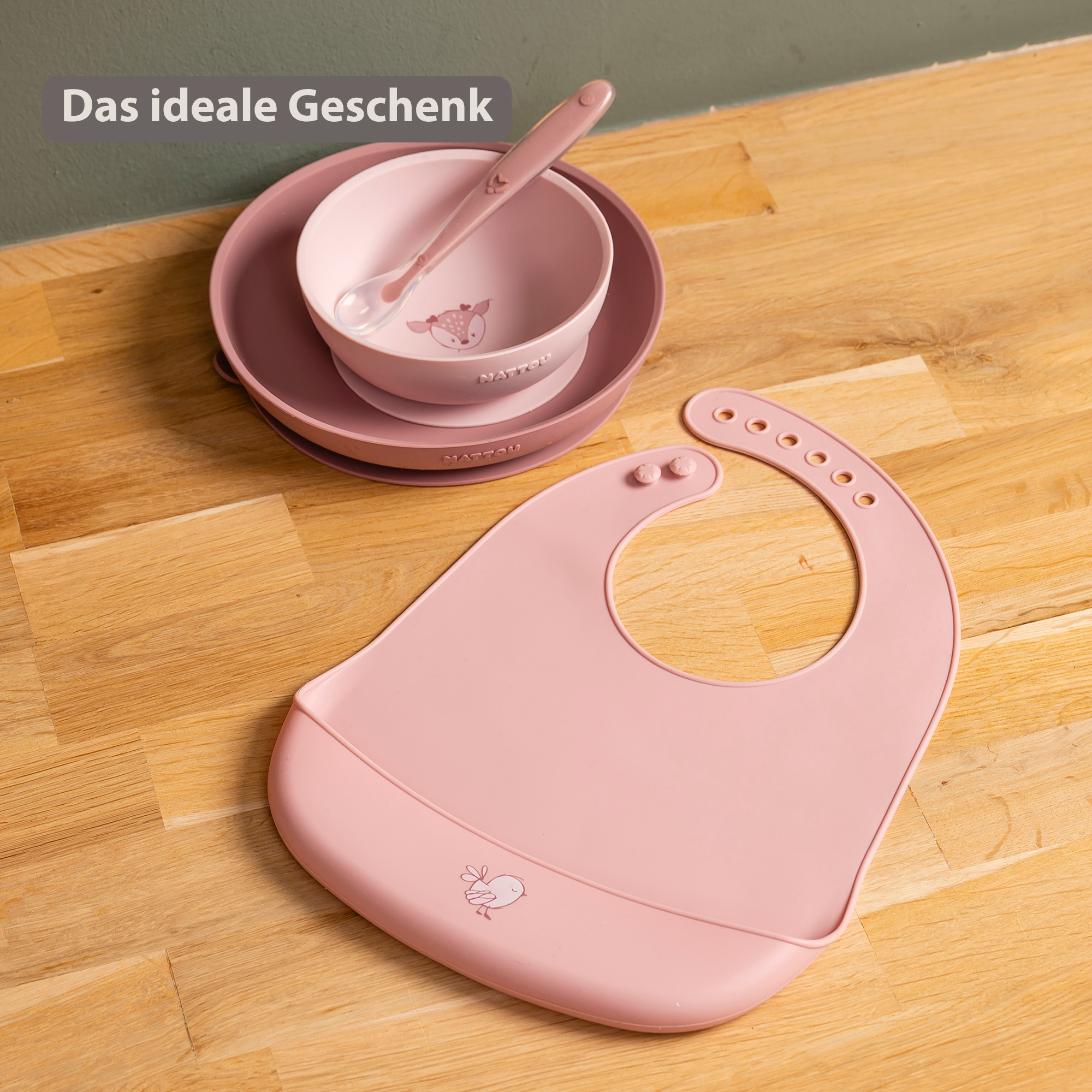 nattou-mealtime-silikon-geschirrset-4-teilig-rosa image 7