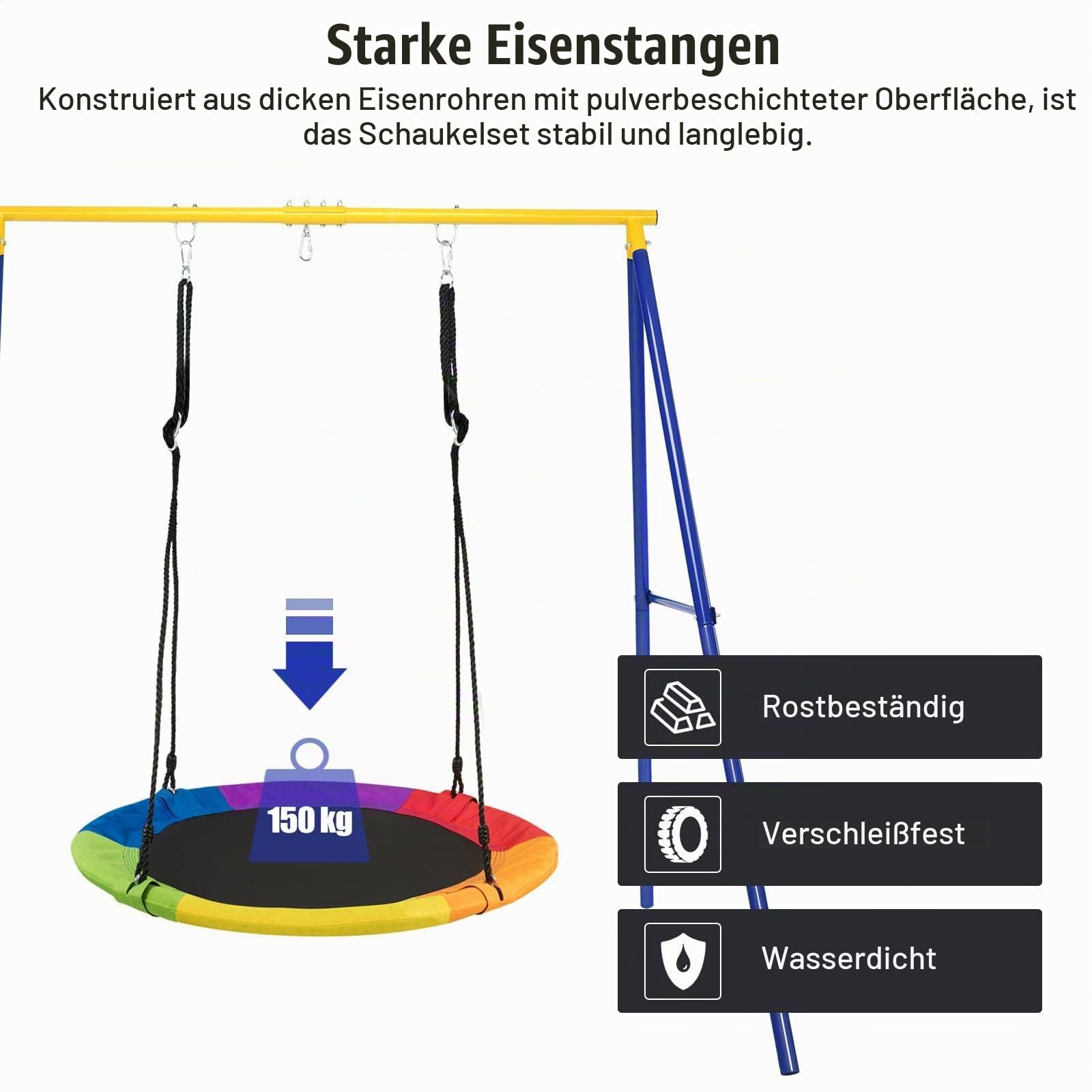komfotteu-doppel-schaukelgestell-f-r-nestschaukel-kinderschaukel-blau-gelb image 3