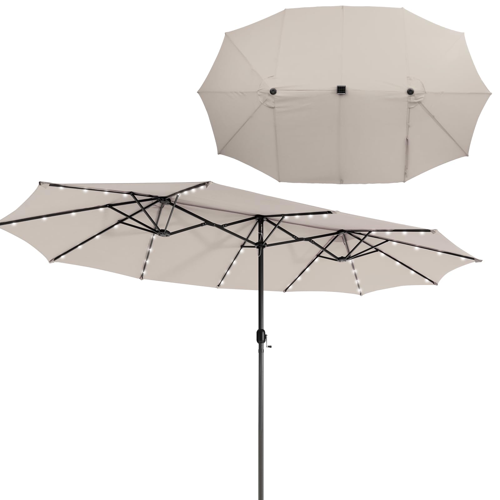 komfotteu-doppelsonnenschirm-470-x-280-cm-mit-led-und-kurbel-uv50 image 1