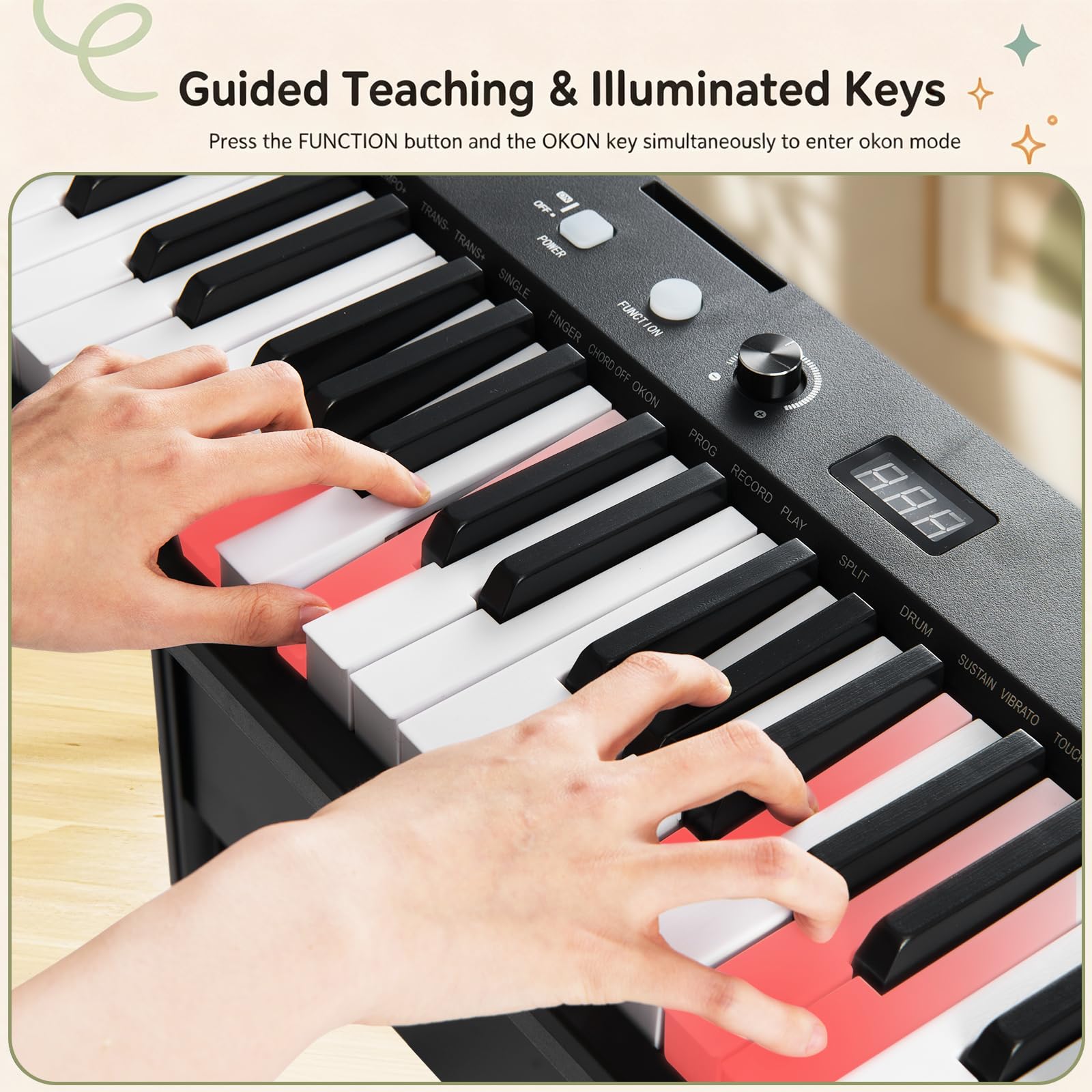 komfotteu-keyboard-piano-61-tasten-e-piano-mit-klavierst-nder-und-hocker image 5
