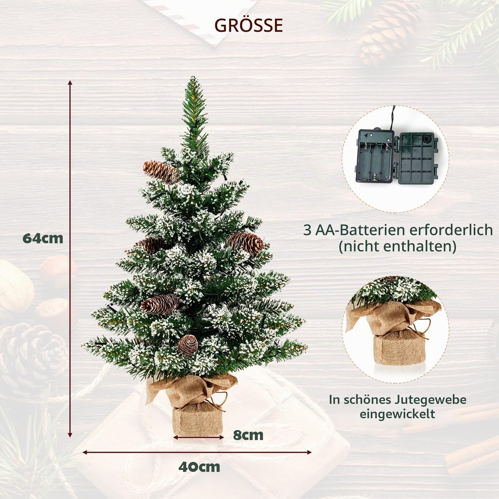 komfotteu-mini-weihnachtsbaum-64-cm-mit-50-led-und-schneeflocken image 6