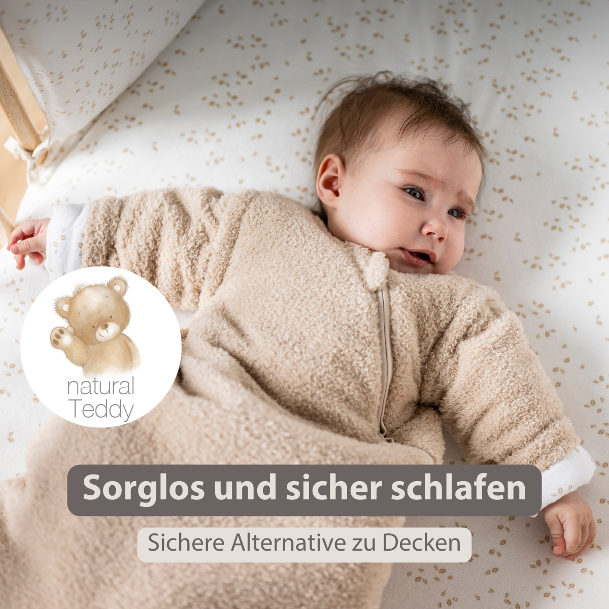 nattou-teddy-schlafsack-beige-70-cm-tog-2-5-mit-rmeln image 2