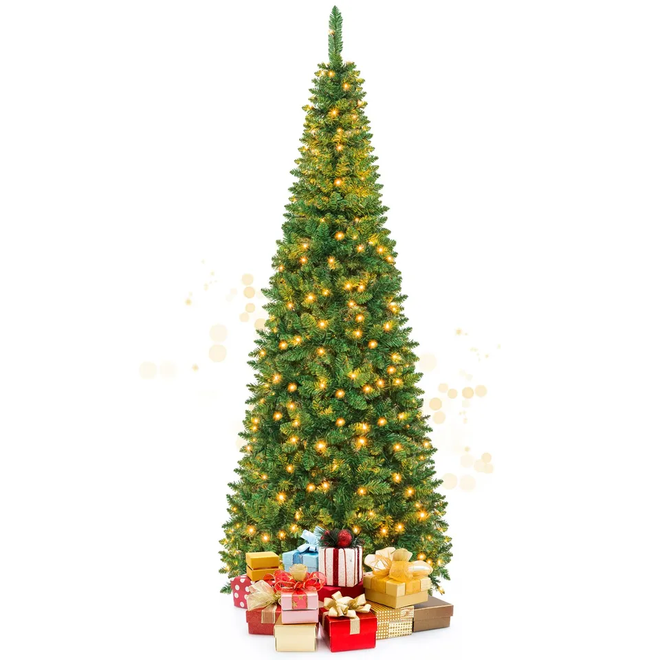 komfotteu-k-nstlicher-weihnachtsbaum-mit-led-225-cm-1085-spitzen image 1