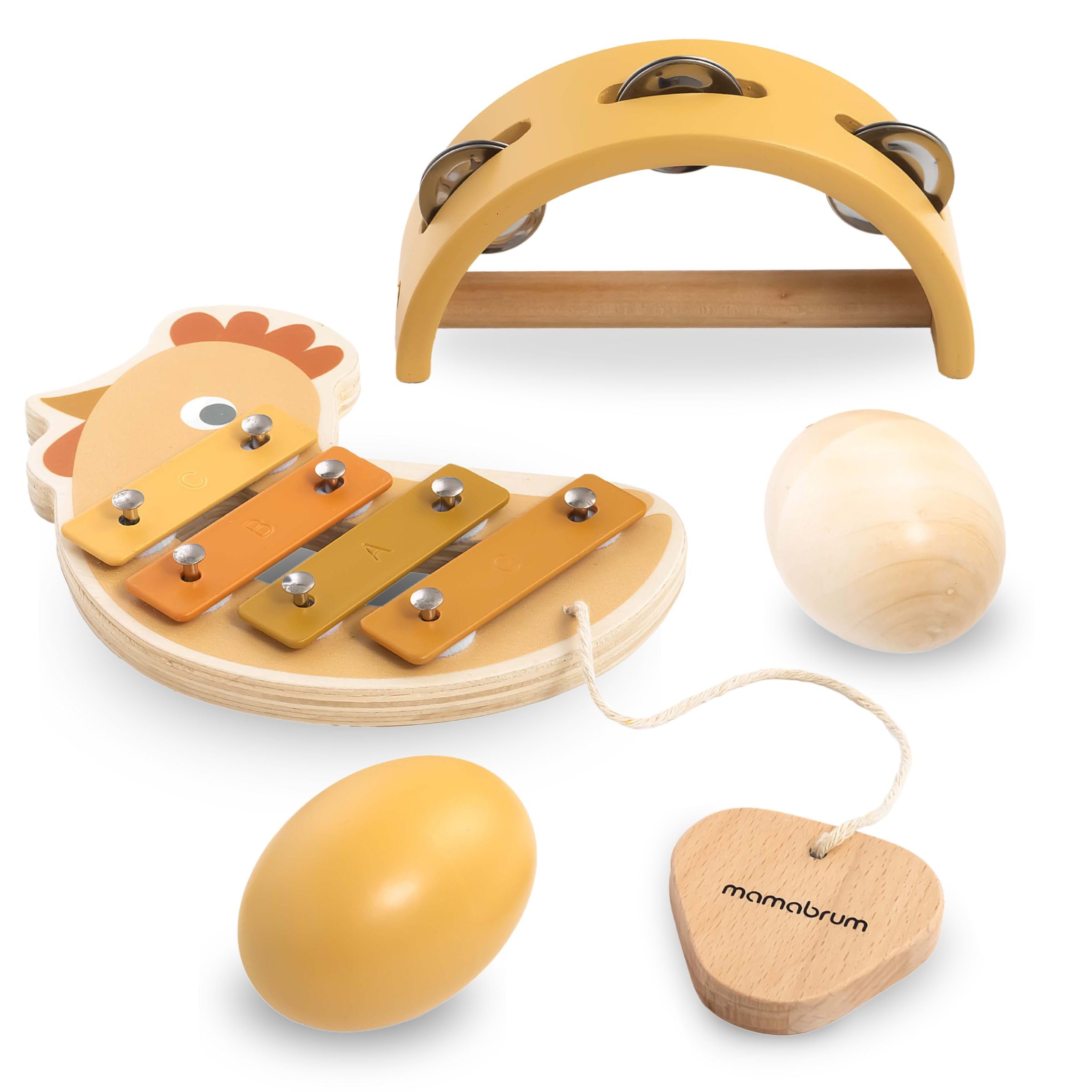 mamabrum-mam187-holz-musikinstrumente-huhn-4-teilig image 3