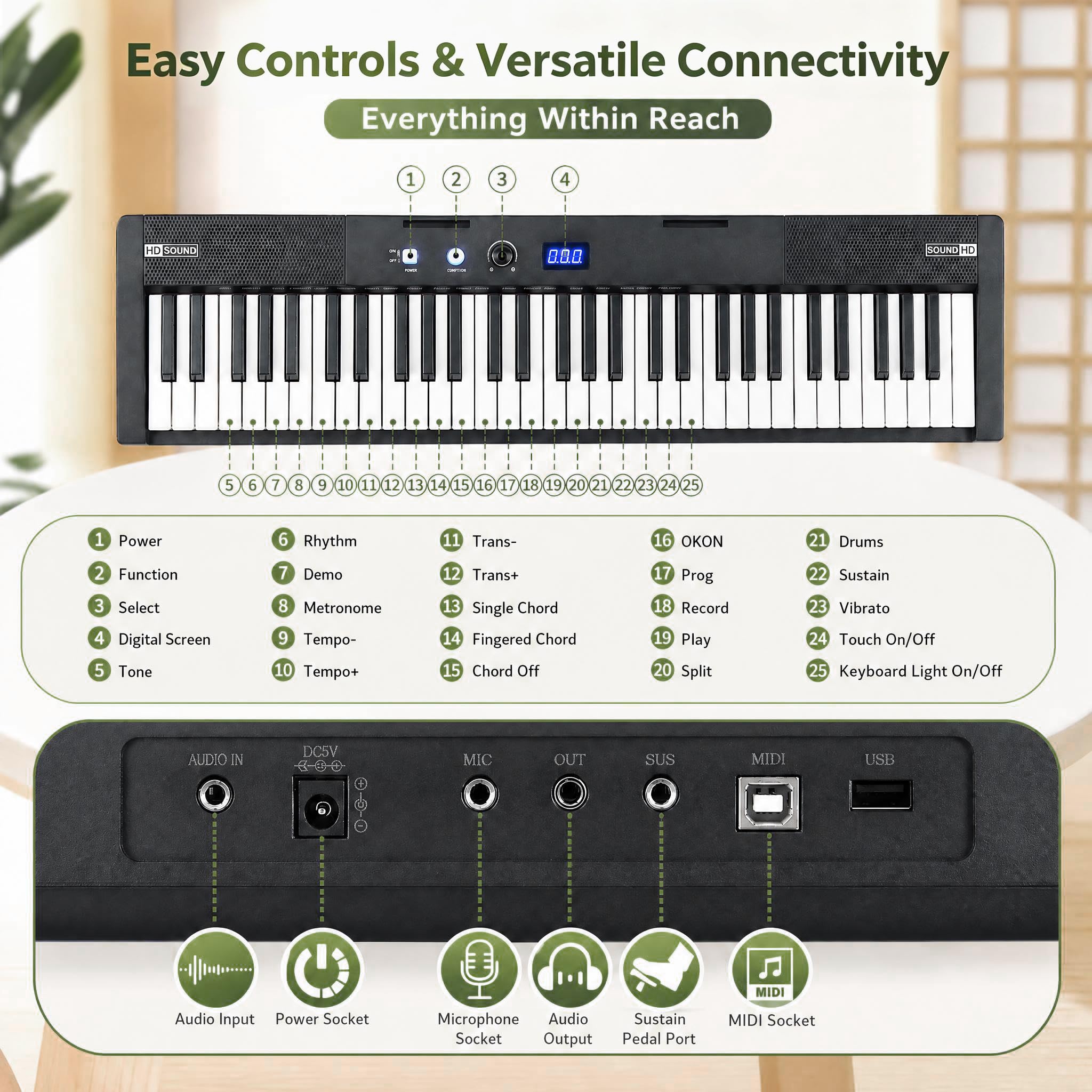 komfotteu-keyboard-piano-61-tasten-e-piano-mit-klavierst-nder-und-hocker image 7