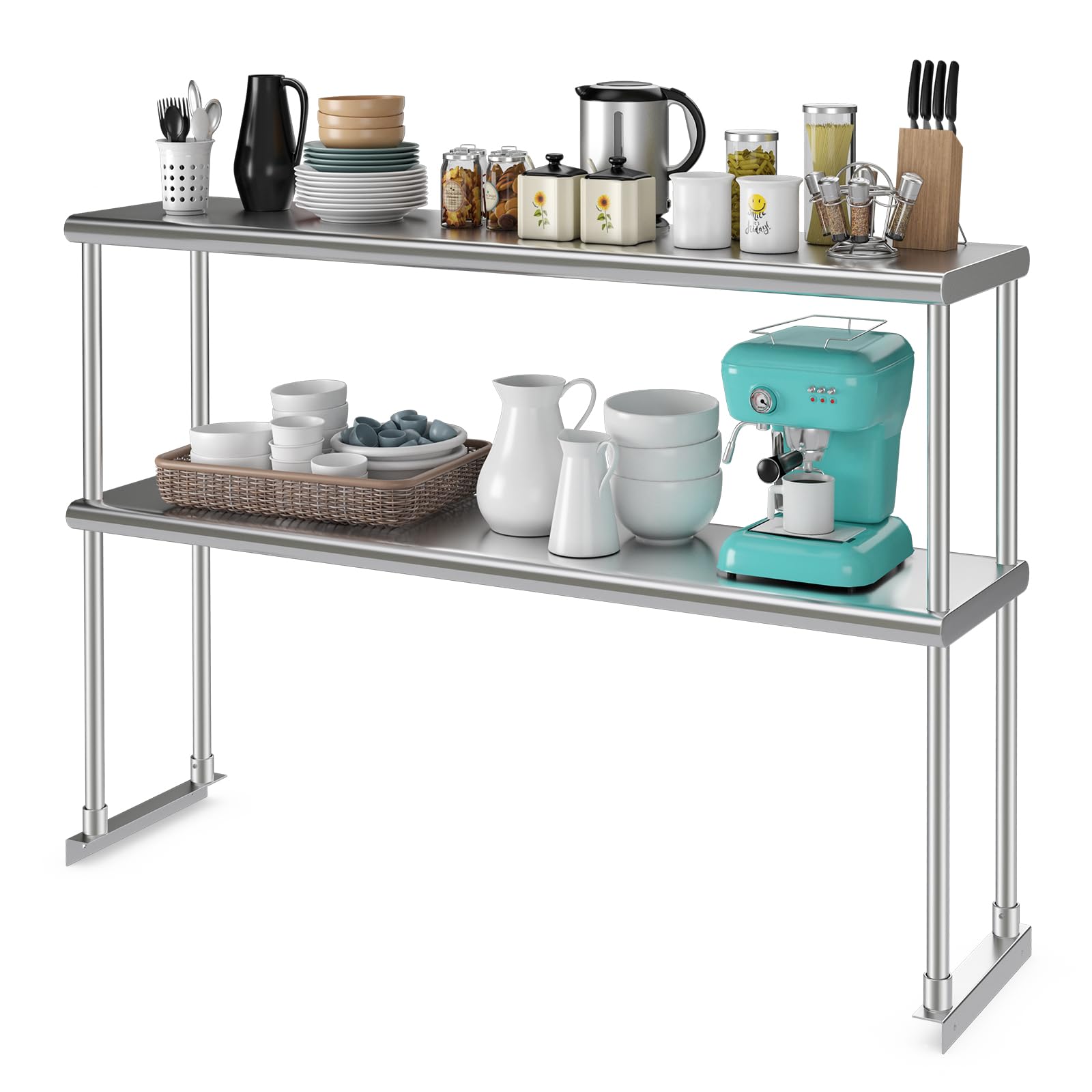 komfotteu-aufbewahrungsregal-edelstahl-2-st-ckig-122x30x85-cm-h-henverstellbar image 1