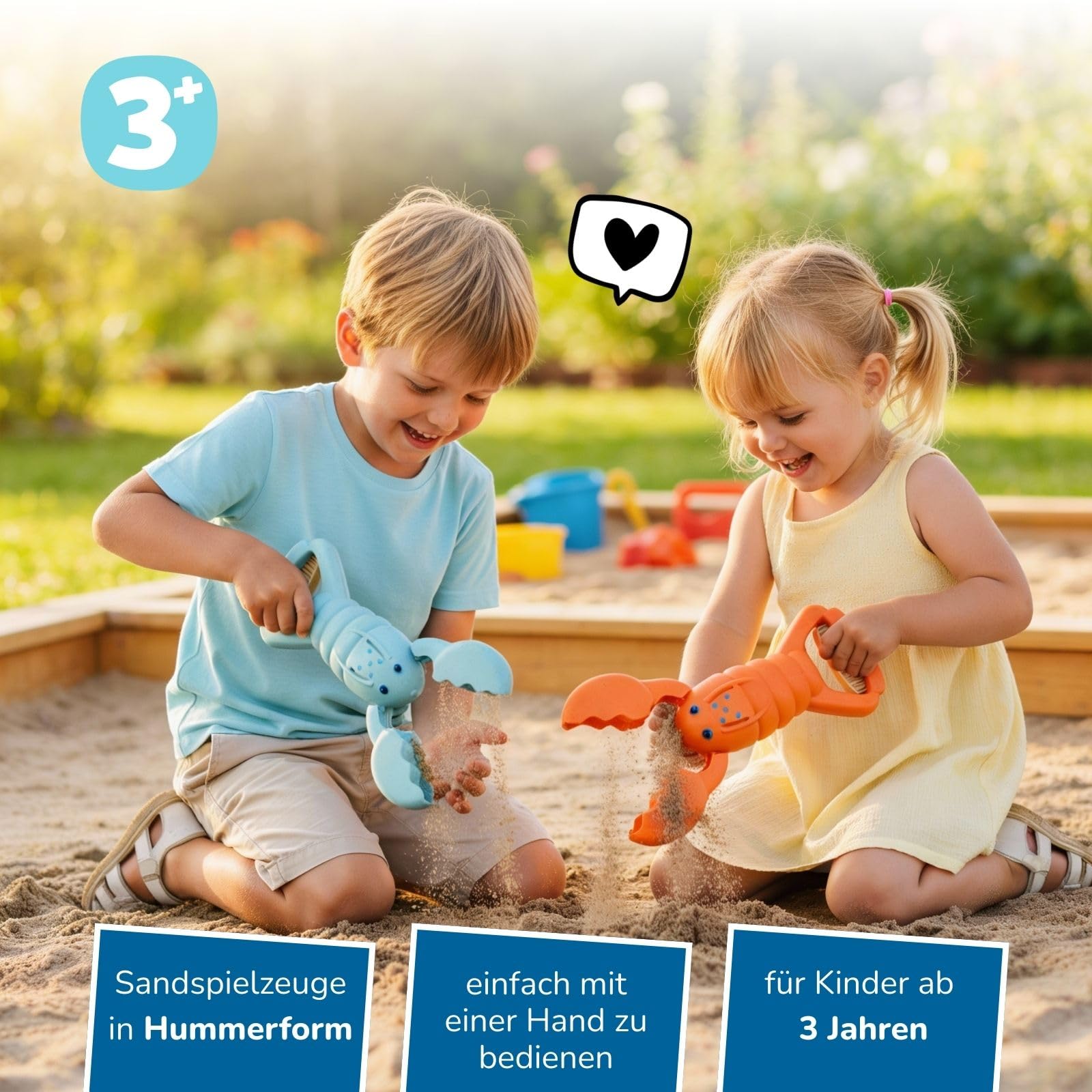 alldoro-sandgreifer-hummer-2er-set-34-cm-hellblau-orange image 2