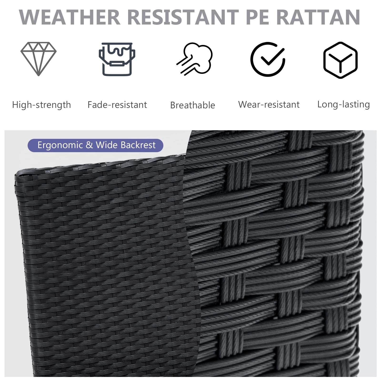 komfotteu-essstuhl-2er-set-rattan-mit-r-ckenlehne-und-kissen-schwarz-150-kg image 3