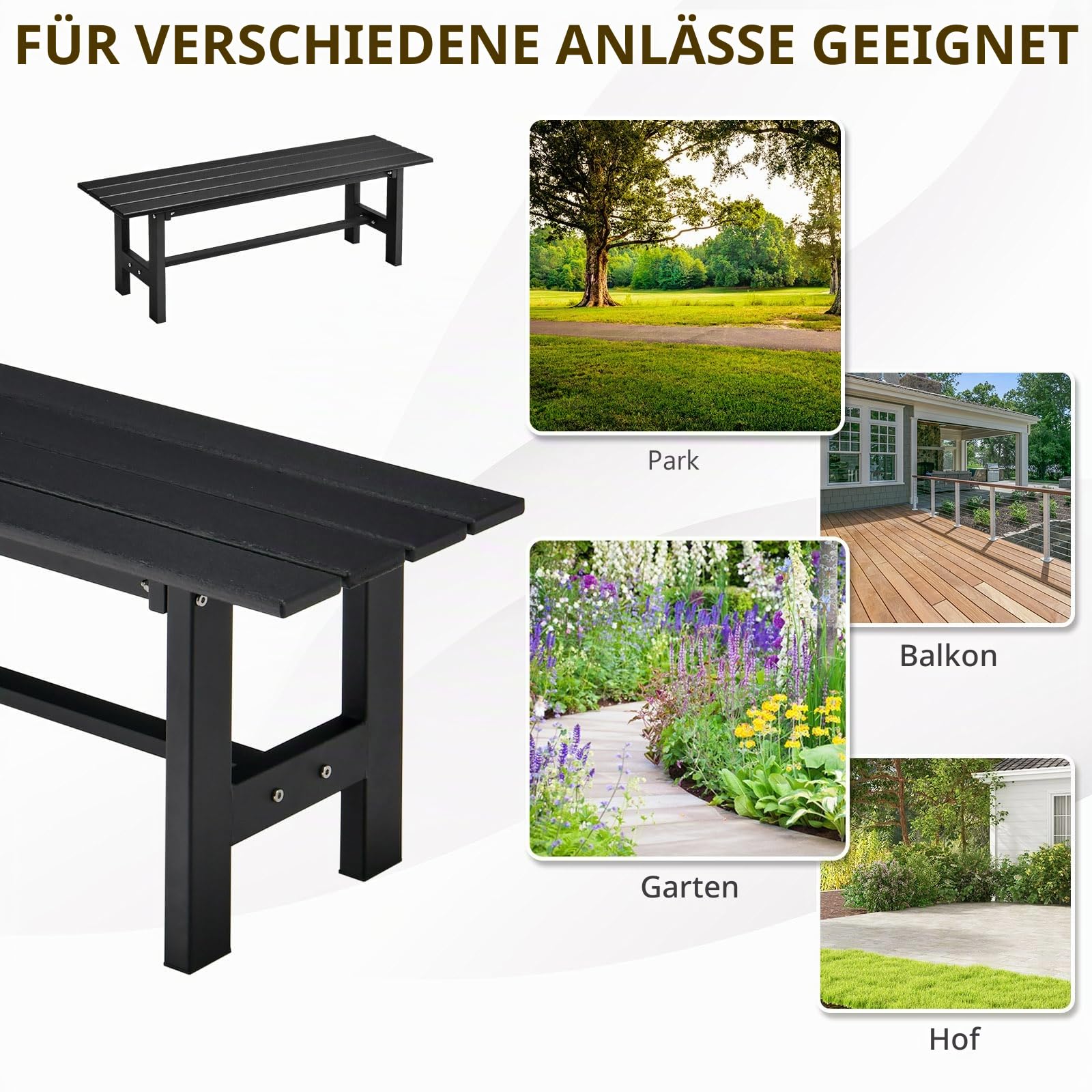 komfotteu-gartenbank-metall-wetterfest-2-sitzer-schwarz image 4