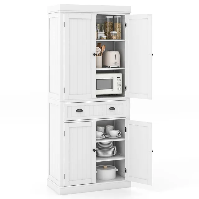 komfotteu-buffetschrank-hochschrank-183-cm-mit-doppelt-r-wei image 1